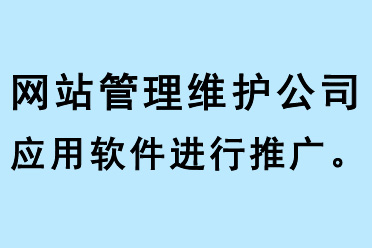 網(wǎng)站管理維護公司應(yīng)用軟件進行推廣 